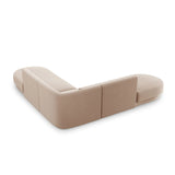 Miley 5-Sitzer Ecksofa, symmetrisch, in Samt (Blu40) in Cappuccino, 248x248 cm – Bild 4
