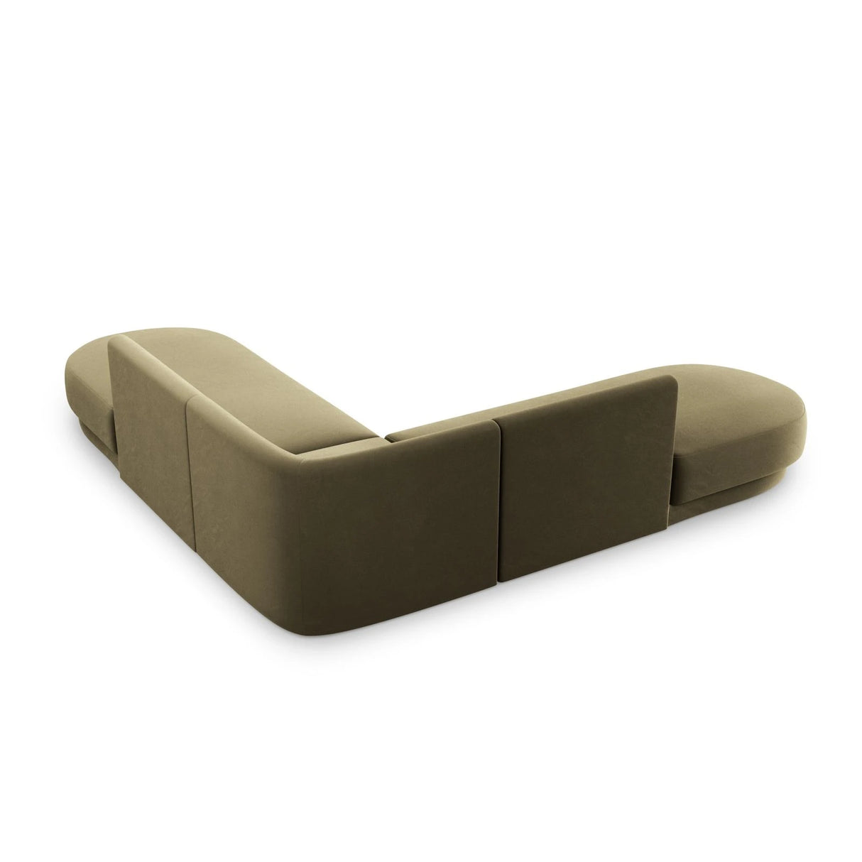 Miley 5-Sitzer Ecksofa, symmetrisch, in Samt (Blu77) in Grün, 248x248 cm – Bild 4