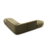 Miley 5-Sitzer Ecksofa, symmetrisch, in Samt (Blu77) in Grün, 248x248 cm – Bild 4