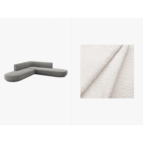 Miley 5-Sitzer Ecksofa, symmetrisch, in Samt, Boucle oder Chenille, 248x248 cm – Bild 1