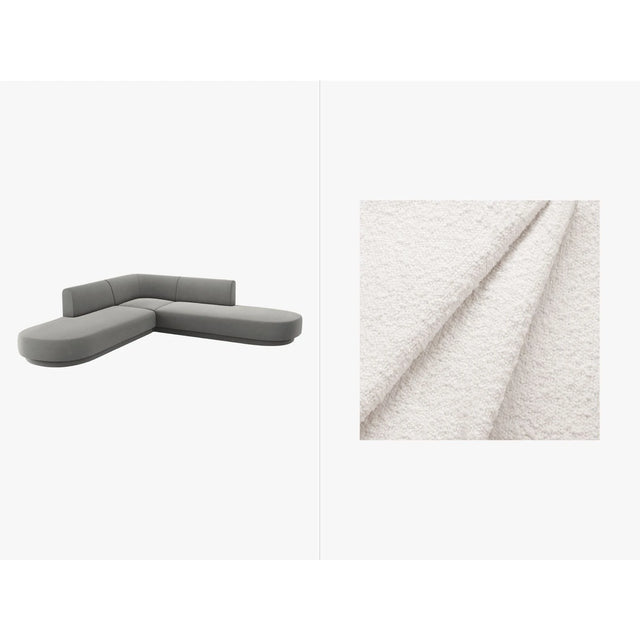 Miley 5-Sitzer Ecksofa, symmetrisch, in Samt, Boucle oder Chenille, 248x248 cm – Bild 1