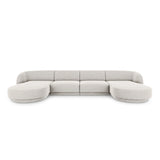 Miley 5-Sitzer Panorama-Sofa mit Bezug aus Chenille, 330x156 cm - ZEN ZONE Furniture
