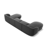 Miley 5-seater panoramic sofa with velvet or boucle upholstery, 330x156 cm