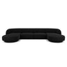 Miley 5-seater panoramic sofa with velvet or boucle upholstery, 330x156 cm