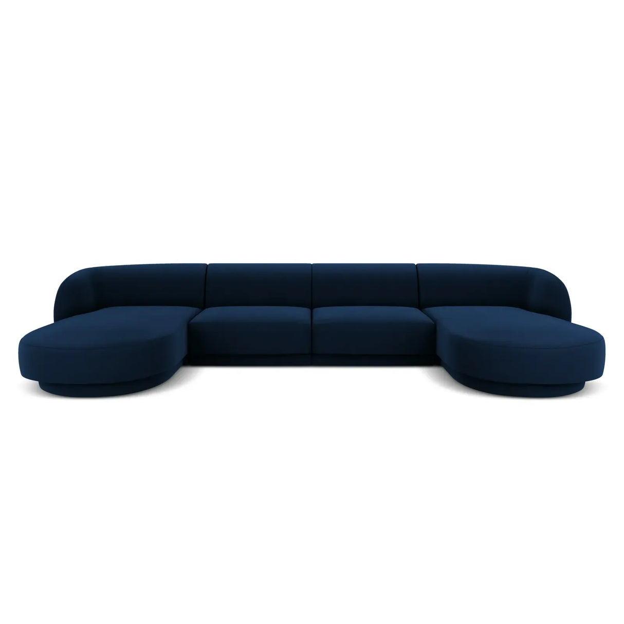 Miley 5-seater panoramic sofa with velvet or boucle upholstery, 330x156 cm