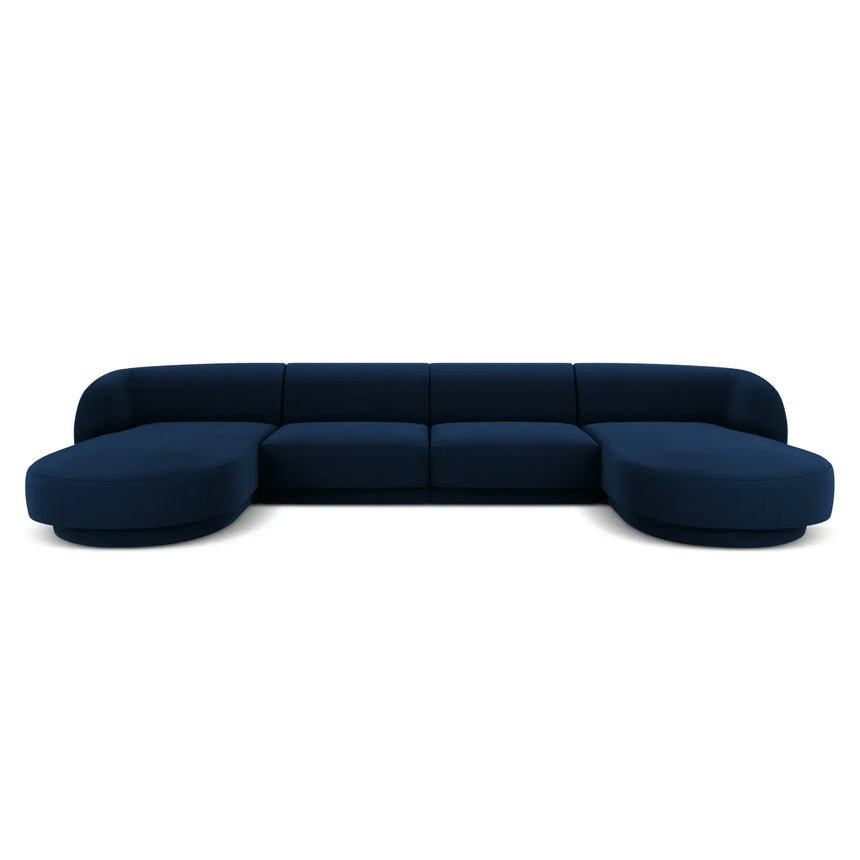 Miley 5-Sitzer Panorama-Sofa mit Bezug aus Samt oder Boucle, 330x156 cm - ZEN ZONE Furniture