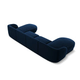 Miley 5-seater panoramic sofa with velvet or boucle upholstery, 330x156 cm