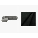 Miley 6-Sitzer Ecksofa, Chaiselongue Links, in Boucle (Bal2082) in Schwarz, 255x248 cm – Bild 1