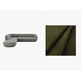 Miley 6-Sitzer Ecksofa, Chaiselongue Links, in Boucle (Bal2090) in Dunkles olivgrün, 255x248 cm – Bild 1