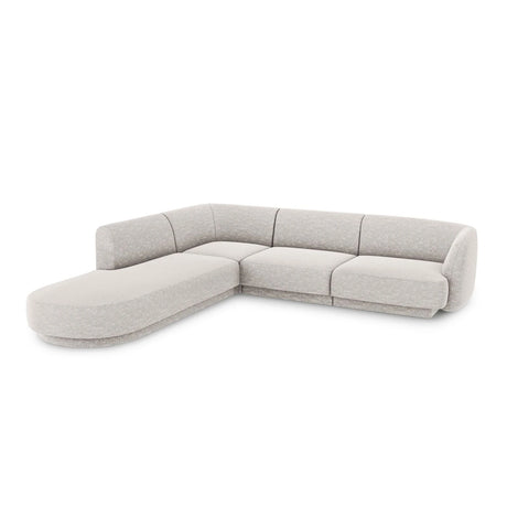 Miley 6-Sitzer Ecksofa, Chaiselongue Links, in Chenille (Haga06) in Hellgrau, 255x248 cm – Bild 3