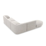 Miley 6-Sitzer Ecksofa, Chaiselongue Links, in Chenille (Haga06) in Hellgrau, 255x248 cm – Bild 4