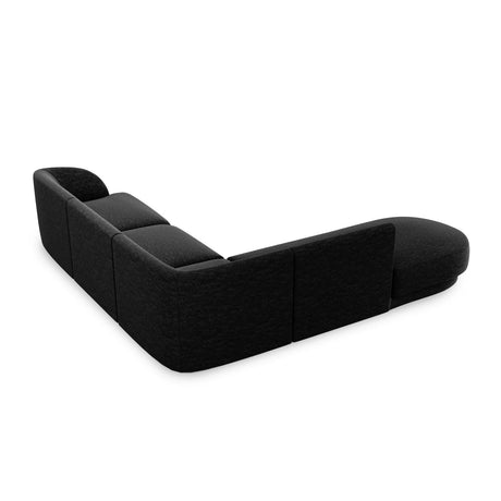 Miley 6-Sitzer Ecksofa, Chaiselongue Links, in Chenille (Haga19) in Schwarz, 255x248 cm – Bild 4