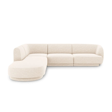 Miley 6-Sitzer Ecksofa, Chaiselongue Links, in Chenille (Haga23) in Leichtes Beige, 255x248 cm – Bild 1