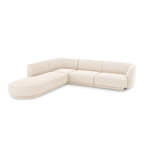 Miley 6-Sitzer Ecksofa, Chaiselongue Links, in Chenille (Haga23) in Leichtes Beige, 255x248 cm – Bild 3