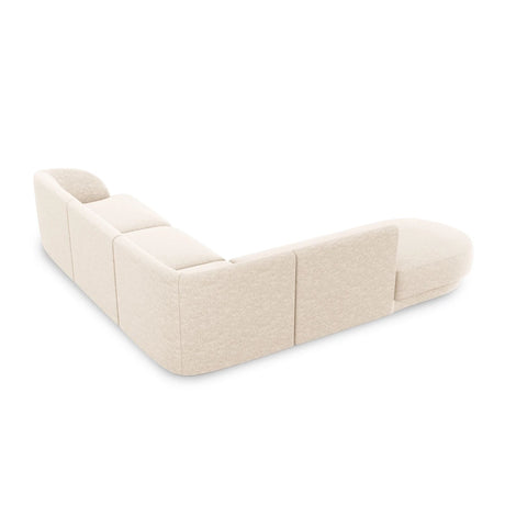 Miley 6-Sitzer Ecksofa, Chaiselongue Links, in Chenille (Haga23) in Leichtes Beige, 255x248 cm – Bild 4