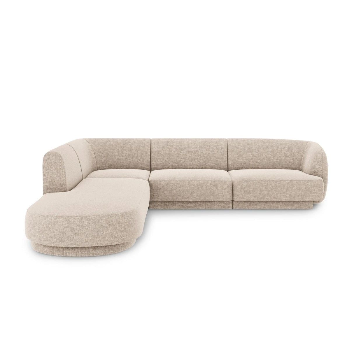 Miley 6-Sitzer Ecksofa, Chaiselongue Links, in Chenille (Haga30) in Beige, 255x248 cm – Bild 1