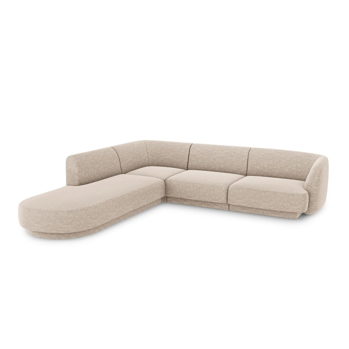 Miley 6-Sitzer Ecksofa, Chaiselongue Links, in Chenille (Haga30) in Beige, 255x248 cm – Bild 3