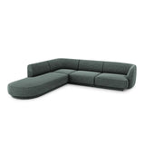 Miley 6-Sitzer Ecksofa, Chaiselongue Links, in Chenille (Haga78) in Petrol, 255x248 cm – Bild 3