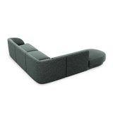Miley 6-Sitzer Ecksofa, Chaiselongue Links, in Chenille (Haga78) in Petrol, 255x248 cm – Bild 4