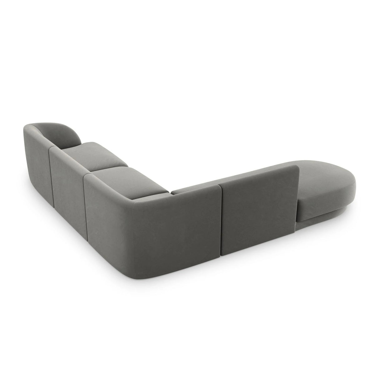 Miley 6-Sitzer Ecksofa, Chaiselongue Links, in Samt (Blu13) in Hellgrau, 255x248 cm – Bild 4