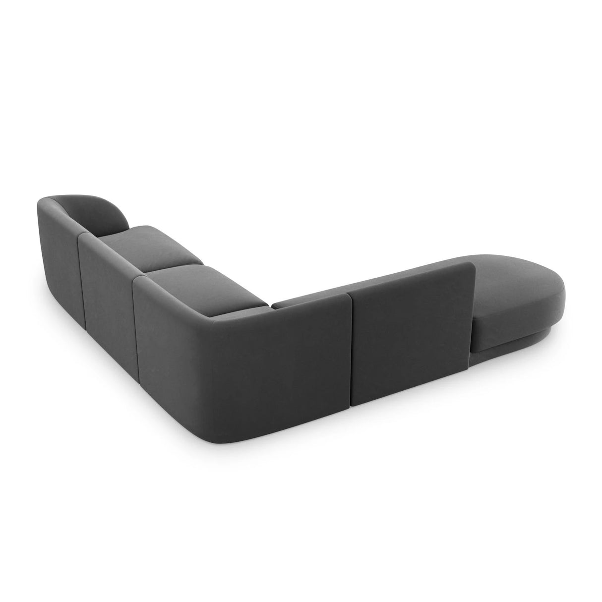 Miley 6-Sitzer Ecksofa, Chaiselongue Links, in Samt (Blu14) in Grau, 255x248 cm – Bild 4