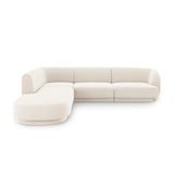Miley 6-Sitzer Ecksofa, Chaiselongue Links, in Samt (Blu22) in Leichtes Beige, 255x248 cm – Bild 1
