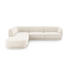 Miley 6-Sitzer Ecksofa, Chaiselongue Links, in Samt (Blu22) in Leichtes Beige, 255x248 cm – Bild 1