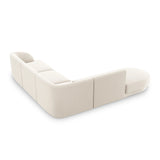 Miley 6-Sitzer Ecksofa, Chaiselongue Links, in Samt (Blu22) in Leichtes Beige, 255x248 cm – Bild 4