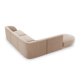 Miley 6-Sitzer Ecksofa, Chaiselongue Links, in Samt (Blu40) in Cappuccino, 255x248 cm – Bild 4