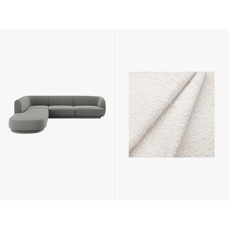 Miley 6-Sitzer Ecksofa, Chaiselongue Links, in Samt, Boucle oder Chenille, 255x248 cm – Bild 1