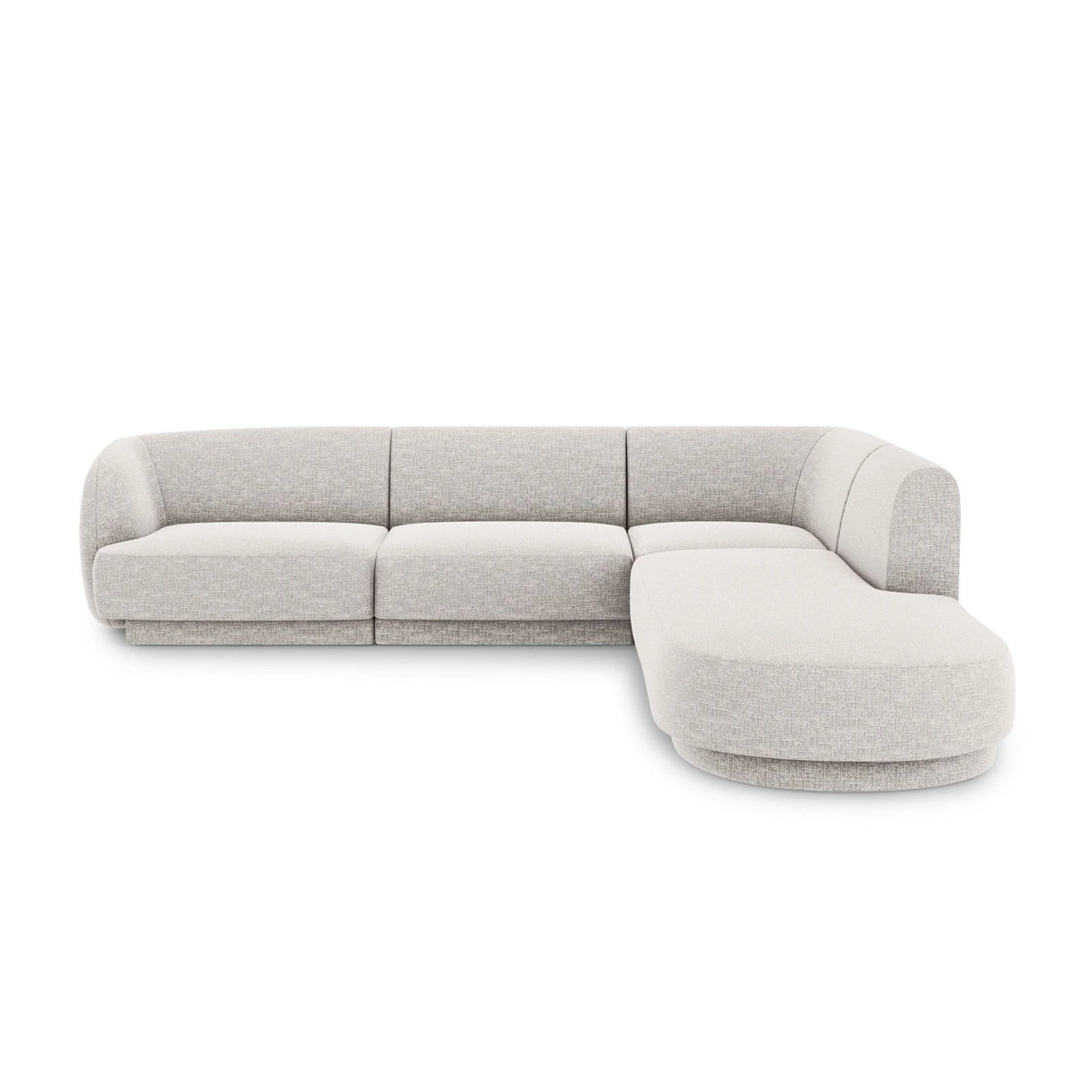 Miley 6-Sitzer Ecksofa, Chaiselongue Rechts, in Chenille (Haga06) in Hellgrau, 255x248 cm – Bild 1