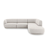 Miley 6-Sitzer Ecksofa, Chaiselongue Rechts, in Chenille (Haga06) in Hellgrau, 255x248 cm – Bild 1