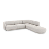 Miley 6-Sitzer Ecksofa, Chaiselongue Rechts, in Chenille (Haga06) in Hellgrau, 255x248 cm – Bild 3