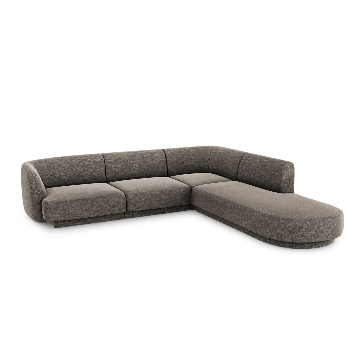 Miley 6-Sitzer Ecksofa, Chaiselongue Rechts, in Chenille (Haga16) in Grau, 255x248 cm – Bild 3