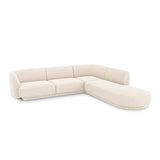 Miley 6-Sitzer Ecksofa, Chaiselongue Rechts, in Chenille (Haga23) in Leichtes Beige, 255x248 cm – Bild 3