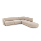 Miley 6-Sitzer Ecksofa, Chaiselongue Rechts, in Chenille (Haga30) in Beige, 255x248 cm – Bild 3