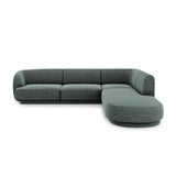 Miley 6-Sitzer Ecksofa, Chaiselongue Rechts, in Chenille (Haga78) in Petrol, 255x248 cm – Bild 1