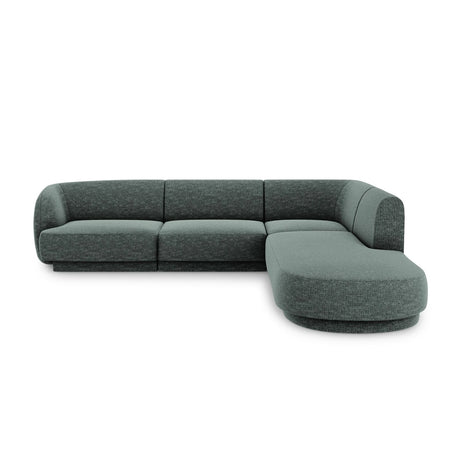 Miley 6-Sitzer Ecksofa, Chaiselongue Rechts, in Chenille (Haga78) in Petrol, 255x248 cm – Bild 1