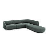 Miley 6-Sitzer Ecksofa, Chaiselongue Rechts, in Chenille (Haga78) in Petrol, 255x248 cm – Bild 3