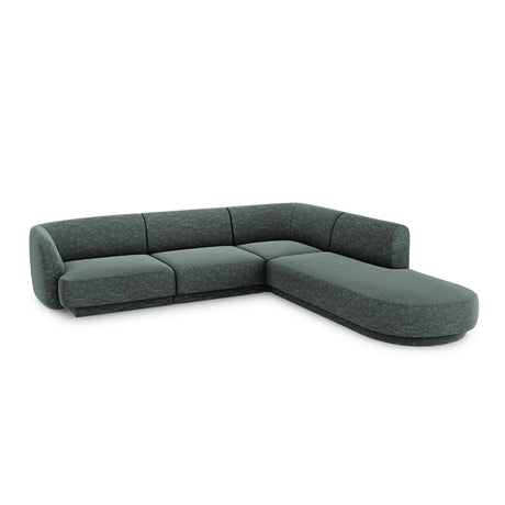 Miley 6-Sitzer Ecksofa, Chaiselongue Rechts, in Chenille (Haga78) in Petrol, 255x248 cm – Bild 3