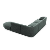 Miley 6-Sitzer Ecksofa, Chaiselongue Rechts, in Chenille (Haga78) in Petrol, 255x248 cm – Bild 4