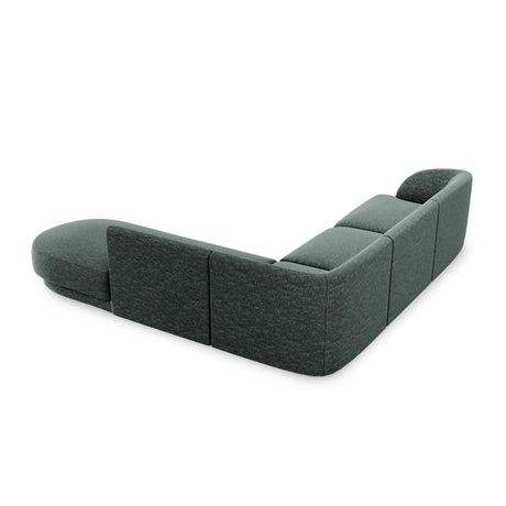 Miley 6-Sitzer Ecksofa, Chaiselongue Rechts, in Chenille (Haga78) in Petrol, 255x248 cm – Bild 4