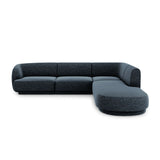 Miley 6-Sitzer Ecksofa, Chaiselongue Rechts, in Chenille (Haga86) in Königsblau, 255x248 cm – Bild 1