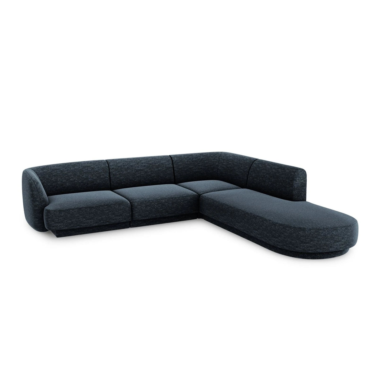 Miley 6-Sitzer Ecksofa, Chaiselongue Rechts, in Chenille (Haga86) in Königsblau, 255x248 cm – Bild 3