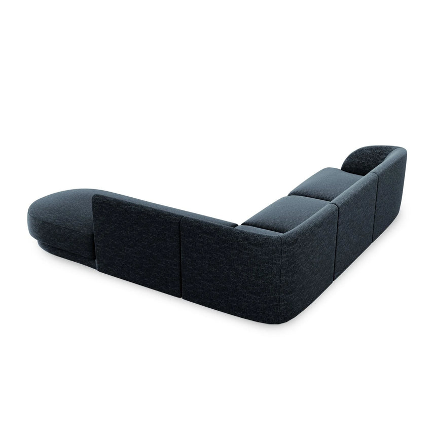 Miley 6-Sitzer Ecksofa, Chaiselongue Rechts, in Chenille (Haga86) in Königsblau, 255x248 cm – Bild 4