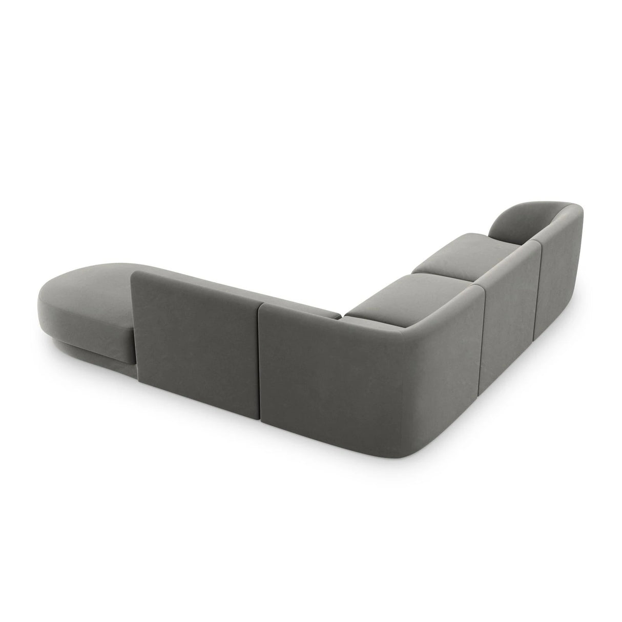 Miley 6-Sitzer Ecksofa, Chaiselongue Rechts, in Samt (Blu13) in Hellgrau, 255x248 cm – Bild 4