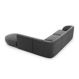 Miley 6-Sitzer Ecksofa, Chaiselongue Rechts, in Samt (Blu14) in Grau, 255x248 cm – Bild 4
