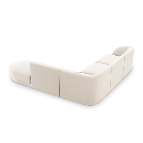 Miley 6-Sitzer Ecksofa, Chaiselongue Rechts, in Samt (Blu22) in Leichtes Beige, 255x248 cm – Bild 4