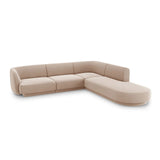 Miley 6-Sitzer Ecksofa, Chaiselongue Rechts, in Samt (Blu40) in Cappuccino, 255x248 cm – Bild 3
