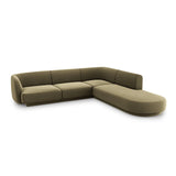 Miley 6-Sitzer Ecksofa, Chaiselongue Rechts, in Samt (Blu77) in Grün, 255x248 cm – Bild 3